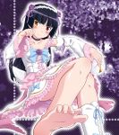  1girl ayanokouji_haruka barefoot black_hair dress gokou_ruri hairband heterochromia lolita_fashion long_hair ore_no_imouto_ga_konna_ni_kawaii_wake_ga_nai red_eyes single_boot solo yellow_eyes 