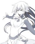  1girl black_hair breasts dress jewelry large_breasts long_hair looking_at_viewer luna_(yuu-gi-ou_zexal) monochrome simple_background situmi solo white_background yuu-gi-ou yuu-gi-ou_zexal 
