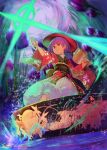  1girl bowl bowl_hat hat highres japanese_clothes kimono mallet minigirl needle obi pisoshi purple_hair red_eyes sash short_hair solo sparkle sukuna_shinmyoumaru touhou 