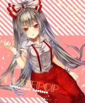  1girl bow cover cover_page duca fujiwara_no_mokou hair_bow long_hair red_eyes silver_hair solo suspenders torn_clothes touhou very_long_hair 