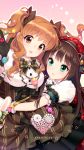  2girls blush brown_eyes brown_hair green_eyes hair_ornament highres idolmaster idolmaster_cinderella_girls long_hair moroboshi_kirari multiple_girls shibuya_rin shirahane_nao star_hair_ornament twintails 