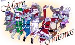  6+boys animal_costume blood blue_skin brothers brown_hair buck_teeth candle christmas_tree_costume facial_hair iyami knife_in_head little_match_girl male_focus matsuno_choromatsu matsuno_ichimatsu matsuno_juushimatsu matsuno_karamatsu matsuno_osomatsu matsuno_todomatsu merry_christmas multiple_boys mustache no_pupils osomatsu-kun osomatsu-san parody patch reindeer_costume santa_costume sextuplets sheeeh! siblings smile zombie 