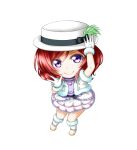  1girl chibi gloves hat highres kuena love_live!_school_idol_project nishikino_maki redhead short_hair snow_halation solo violet_eyes 