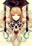  1girl album_cover blonde_hair chinese_clothes closed_eyes cover hat junko_(touhou) mochinu piercing solo touhou 