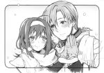  cold dated fire_emblem fire_emblem:_souen_no_kiseki long_hair mia_(fire_emblem) mittens monochrome rhys smile yajiro_masaru 