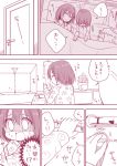  1boy 2girls admiral_(kantai_collection) comic commentary_request father_and_daughter haguro_(kantai_collection) kantai_collection marimo_kei monochrome mother_and_daughter multiple_girls translation_request younger 