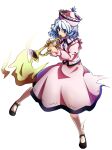  1girl baba_(baba_seimaijo) blue_eyes hat highres instrument juliet_sleeves long_sleeves merlin_prismriver playing_instrument puffy_sleeves shirt silver_hair skirt skirt_set solo touhou trumpet vest 