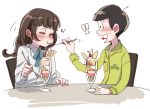  feeding juushimatsu&#039;s_girlfriend matsuno_juushimatsu osomatsu-san parfait yamano_(151515) 