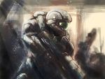  1boy armor buck_(halo) gun halo_(game) helmet oberon826 solo spartan_(halo) tagme weapon 