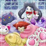  cat cokata commentary_request davi_(dokidoki!_precure) go!_princess_precure kuroro_(go!_princess_precure) miss_siamour precure stuffed_animal stuffed_toy wand 
