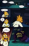  2girls alphys bed comic dark_room english glasses hospital_bed laboratory lemon_bread looking_to_the_side lynxgriffin monster monster_girl multiple_girls reaper_bird scared sharp_teeth spoilers undertale 