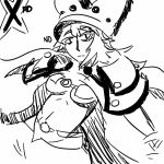  1girl breasts guilty_gear guilty_gear_xrd monochrome ramlethal_valentine shorts 