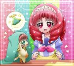  akagi_towa cokata commentary_request go!_princess_precure kuroro_(go!_princess_precure) precure sewing 