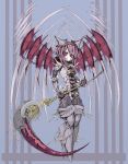  1girl armor kuro_(kuroi-nanika) original pink_hair red_eyes scythe tagme wings 