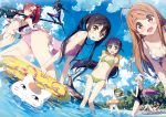  &gt;_&lt; 6+girls :d ;) absurdres animal_ears antenna_hair arms_up ass beach beach_umbrella bell bikini black_hair blue_sky blush bow braid brown_eyes casual_one-piece_swimsuit cat_ears cat_tail character_request closed_eyes copyright_request dutch_angle eva_01 fate/stay_night fate_(series) frilled_swimsuit frills from_side full_metal_panic! gainax green_bikini green_eyes green_hair gun hair_bell hair_bow hair_ornament hair_stick highres huge_filesize k-on! kantoku kantoku_(style) long_hair looking_at_viewer low_ponytail mecha multiple_girls nakano_azusa navel neon_genesis_evangelion one-piece_swimsuit one_eye_closed open_mouth outdoors outstretched_arms outstretched_hand over_shoulder pink_swimsuit ponytail purple_hair rebuild_of_evangelion reclining red_bikini redhead rifle scan school_swimsuit side-tie_bikini single_braid skull_hair_ornament sky small_breasts smile sniper_rifle swimsuit tail tengen_toppa_gurren_lagann tohsaka_rin tokyo_mx toosaka_rin twintails type-moon very_long_hair wading weapon weapon_over_shoulder white_bikini white_school_swimsuit white_swimsuit yoko_littner 