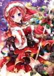  blush christmas long_hair love_live!_school_idol_project nishikino_maki purple_eyes redhead santa_hat santa_outfit smile 