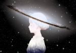  1girl closed_eyes fantasy galaxy highres original sawasawa silver_hair solo space 
