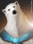  artist_name bear black_eyes highres monkey_buonarroti no_humans polar_bear portrait realistic scarf shirokuma_(shirokuma_cafe) shirokuma_cafe solo 