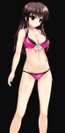  1girl absurdres bikini breasts brown_hair cleavage green_eyes highres original standing subaru_(794829485) swimsuit 