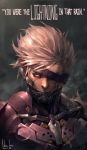  1boy 2013 cyborg eyepatch glowing glowing_eye metal_gear_(series) metal_gear_rising:_revengeance raiden red_eyes short_hair signature silver_hair solo sunflower204 