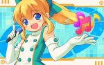  blue_eyes elbow_gloves gloves hands inoh_shin inou_shin loli microphone rockman rockman_(classic) roll smile 