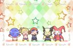  belt cape chibi chrono_cross closed_eyes happy harle kid_(chrono_cross) knife lynx open_mouth parody saki serge spacesuit starky tetu-tuku 