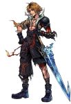 dissidia_final_fantasy final_fantasy final_fantasy_x male nomura_tetsuya official_art sword tidus weapon 