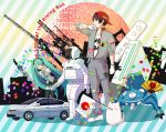  axis_powers_hetalia bandage bandages baseball_cap black_hair car city confetti dog flag ghost_in_the_shell gloves hat hatsune_miku japan japan_(hetalia) japanese_flag jumpsuit male motor_vehicle nikon pochi_(hetalia) robot shoes short_hair smile sneakers tachikoma vehicle vocaloid wii wrench 