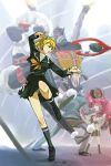  blonde_hair blue_eyes fighting_stance kung_fu lisa_silverman martial_arts michael mishina_eikichi persona persona_2 school_uniform upskirt 