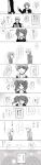  blush comic earrings hanamura_yousuke highres jewelry kujikawa_rise maron_(sky_to_horizon) monochrome narukami_yuu persona persona_4 school_uniform seta_souji short_hair translated translation_request 