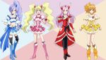  aono_miki blonde_hair blue_eyes boots breasts choker cure_berry cure_passion cure_peach cure_pine detached_sleeves dress earrings eas fresh_precure! fresh_pretty_cure! futari_wa_pretty_cure g.u._(pixiv) gufreedom hairband heart higashi_setsuna high_heels jewelry knee_boots lavender_hair legs lineup long_hair magical_girl midriff momozono_love multiple_girls orange_eyes orange_hair pantyhose pink_eyes pink_hair ponytail precure purple_hair red_eyes shoes short_hair side_ponytail spoilers thigh-highs thighhighs twintails yamabuki_inori 