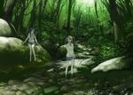  bad_id barefoot feet_in_water forest katase_yuu legs multiple_girls nature original river rock rocks scenery school_uniform soaking_feet stream tree tree_shade water yu-katase 