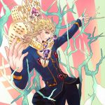  2boys blonde_hair giorno_giovanna gold_experience_requiem iloc jojo_no_kimyou_na_bouken ladybug multiple_boys stand_(jojo) tree yellow_eyes 