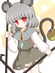  basket grey_hair jewelry mouse_ears mouse_tail nazrin pendant red_eyes ry short_hair solo tail touhou 