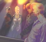  highres jewelry king_of_fighters mature_(kof) pantyhose realistic reflection sakkan snk vice white_shirt yagami_iori 