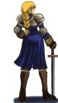  1girl agrias_oaks armor ass blonde_hair braid final_fantasy final_fantasy_tactics gloves knight long_hair single_braid solo sword weapon 