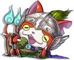  artist_request cat closed_eyes fang helmet jibanyan liu_bei liu_bei_(cosplay) lowres lying multiple_tails no_humans notched_ear official_art on_side open_mouth romance_of_the_three_kingdoms sangoku_musou solo tail transparent_background two_tails youkai youkai_sangokushi youkai_watch yunomi 