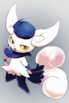  1girl :o fang full_body grey_background looking_at_viewer meowstic pokemon red_eyes simple_background tooth yellow_sclera 