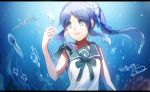  1girl aki_(neyuki41028) blue_eyes blue_hair hiradaira_chisaki long_hair nagi_no_asukara sailor_dress school_uniform serafuku side_ponytail 