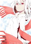  blush kagerou_project long_hair monochrone red_eyes scarf seifuku tateyama_ayano white_hair 