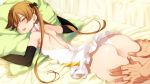  achilles_(eiyuu_senki) bed closed_eyes eiyuu_senki massage official_art panties tagme twintails underwear 