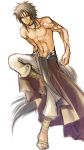  1boy abs animal_ears black_hair fire_emblem fire_emblem:_akatsuki_no_megami jewelry long_hair necklace shirtless simple_background solo tail tattoo usuba_kagero volug white_background wolf_ears wolf_tail 