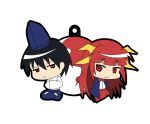  black_hair chibi dual_persona hat horns kei_(nicoseiga) red_eyes redhead seiza shingyoku shingyoku_(male) sitting tate_eboshi touhou touhou_(pc-98) yin_yang 