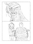  2girls 2koma ahoge comic darkmaya headgear kantai_collection kongou_(kantai_collection) long_hair monochrome multiple_girls neckerchief nontraditional_miko remodel_(kantai_collection) sailor_dress short_hair yukikaze_(kantai_collection) 