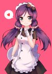  apron blush green_eyes long_hair love_live!_school_idol_project low_twintails maid smile toujou_nozomi twintails violet_hair 