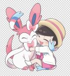  1boy :3 blush brown_hair checkered checkered_background chibi closed_eyes dress_shirt hat hug male_focus matsuno_todomatsu mikanmochi necktie osomatsu-kun osomatsu-san pink_necktie pink_shorts pokemon pokemon_(creature) porkpie_hat shirt shorts simple_background sitting smile socks sylveon 