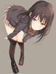  1girl bent_over black_hair kirisawa_saki long_hair looking_away original pantyhose pantyhose_pull school_uniform solo 