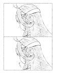  1girl 2koma ahoge chewing comic darkmaya eating headgear kantai_collection kongou_(kantai_collection) monochrome remodel_(kantai_collection) translated 