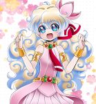  +_+ 1girl armlet bracelet cokata flower hair_flower hair_ornament jewelry long_hair multicolored_hair nia_teppelin open_mouth skirt smile solo tengen_toppa_gurren_lagann two-tone_hair 