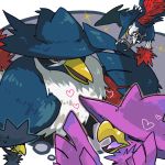  alternate_color bird honchkrow murkrow no_humans pokemon pokemon_(creature) shiny_pokemon 